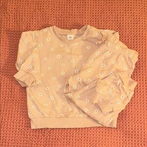 H&M Toddler 2T Sweatshirt Jogger Set Blush Pink Floral